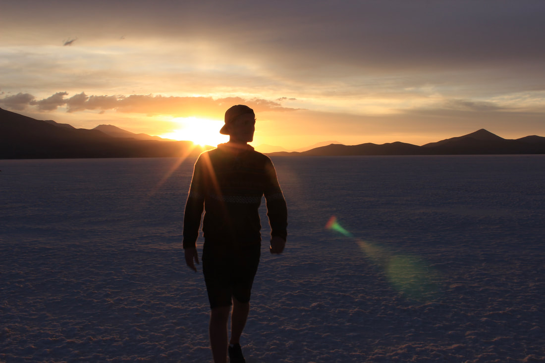Sunset on Bolivian Salt Flats 